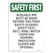 Signmission OSHA Sign, Required PPE Must Worn Beyond, 10in X 7in Rigid Plastic, 7" W, 10" H, Portrait OS-SF-P-710-V-11231 - alternate 1